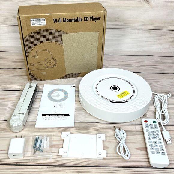 Portable Bluetooth CD Player Wall-Mounted FM Radio USB/SD AUX w/Remote -Open Box - Picture 7 of 16